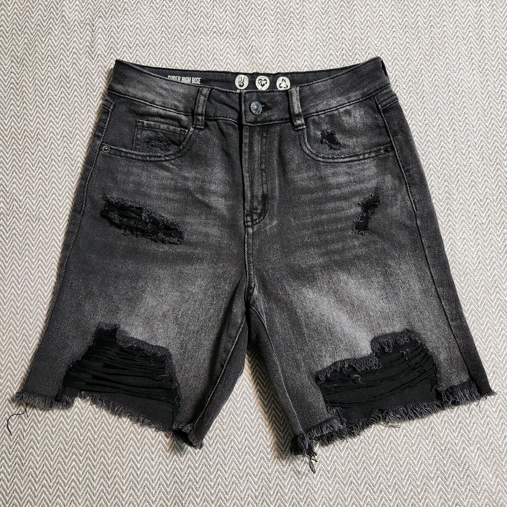 Rewash Black Juniors/Women's Super High Rise 90s Boyfriend Shorts Size 3/26